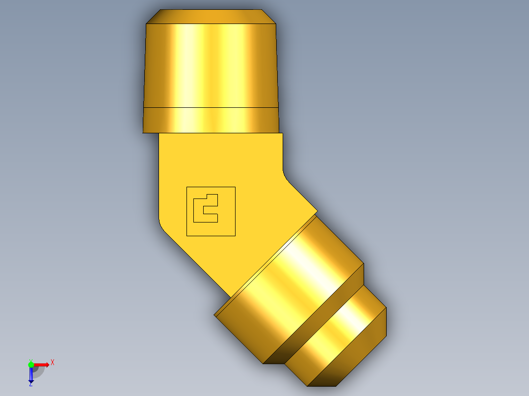 扩口式工业通用硬管接头45Deg Elbow 259F-4-2俯视图
