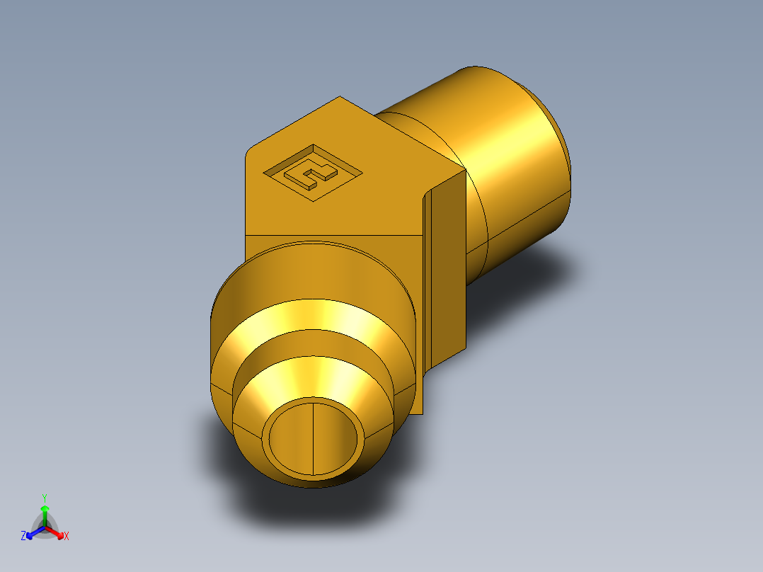 扩口式工业通用硬管接头45Deg Elbow 259F-4-2正等轴测图