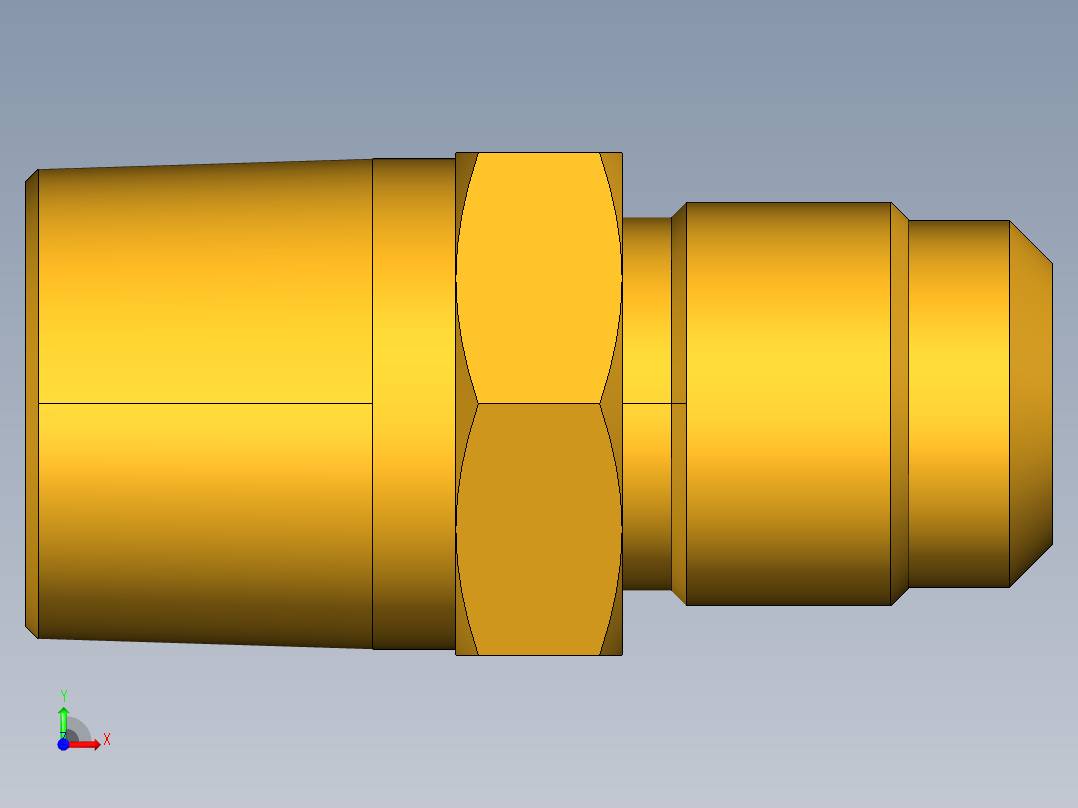 扩口式工业通用硬管接头Male Connector 48F-8-8前视图