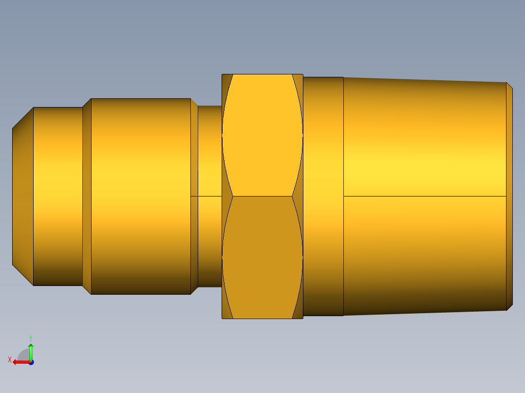 扩口式工业通用硬管接头Male Connector 48F-8-8后视图