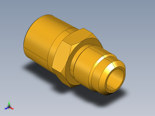 扩口式工业通用硬管接头Male Connector 48F-8-8正等轴测缩略图