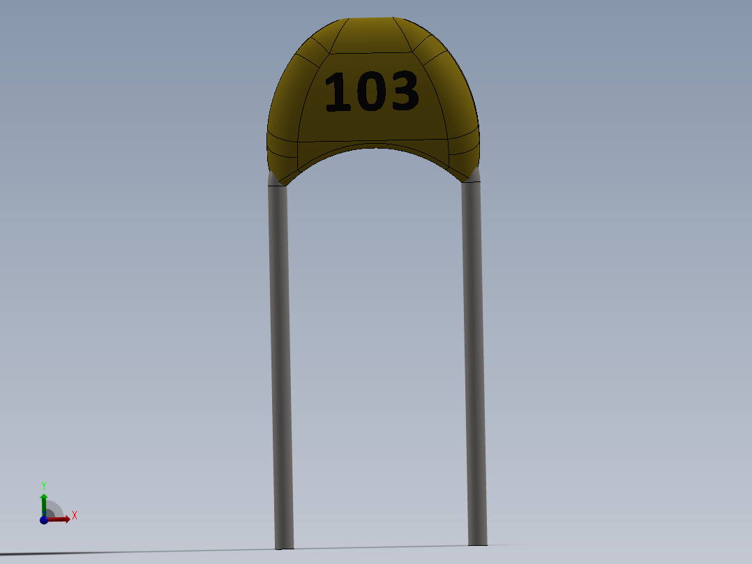 电容器 二极管 电阻器-Capacitor Ceramic 103 10nF主视图