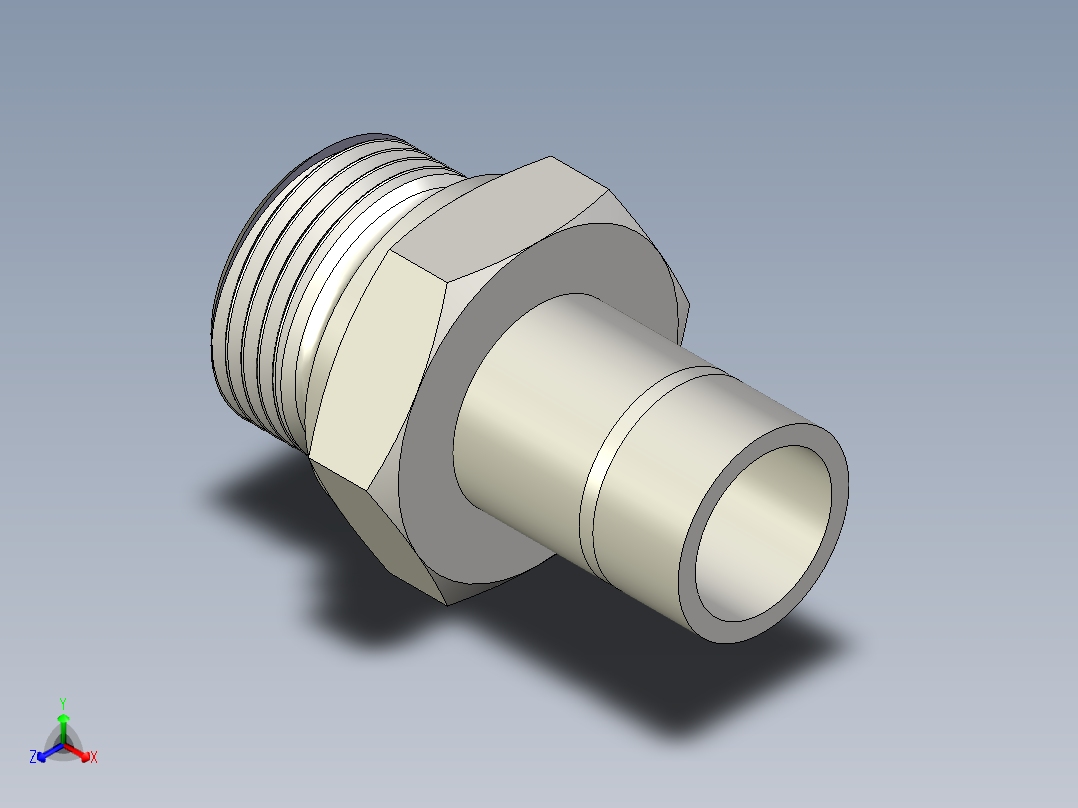 不锈钢Hy-Lok管接头，外螺纹管接头，25 mm管外径x 1英寸正等轴测图
