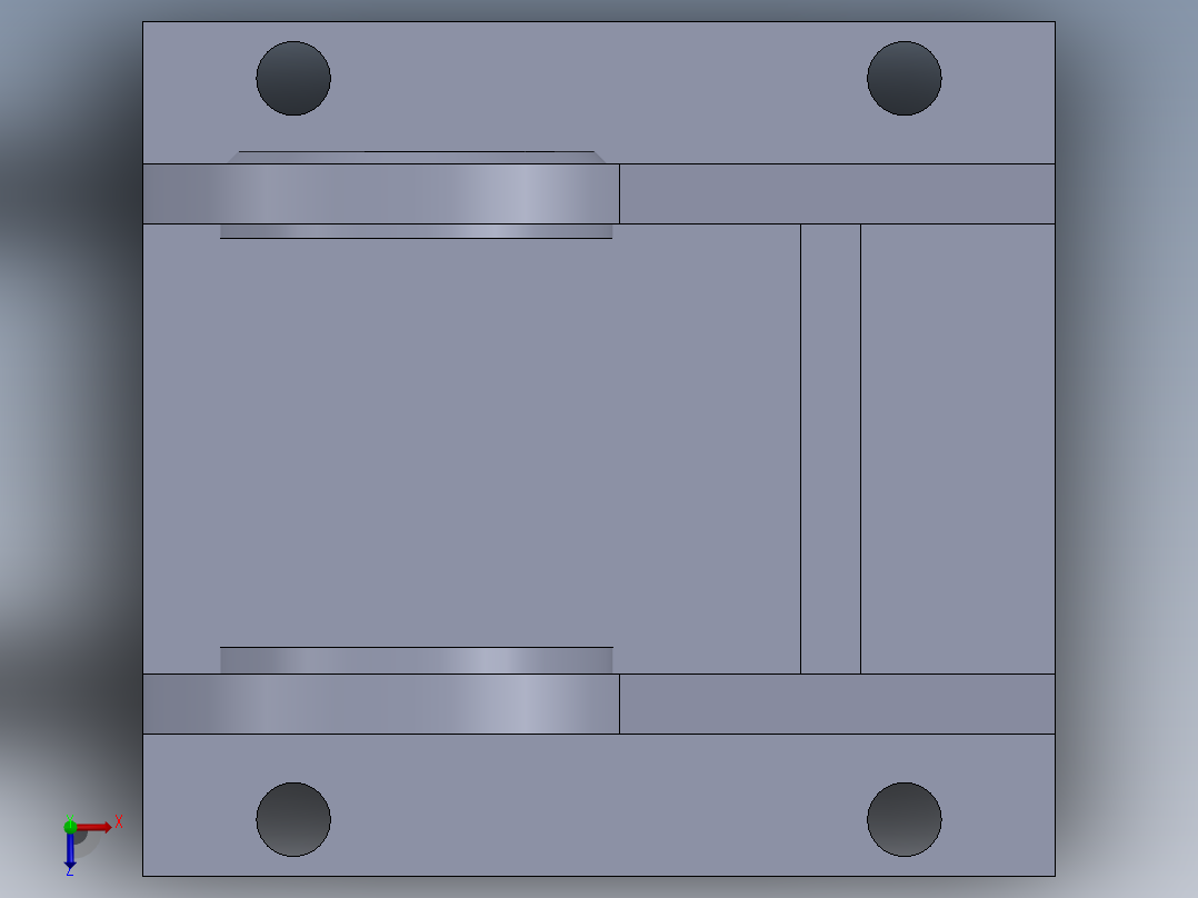 液压活塞支架俯视图