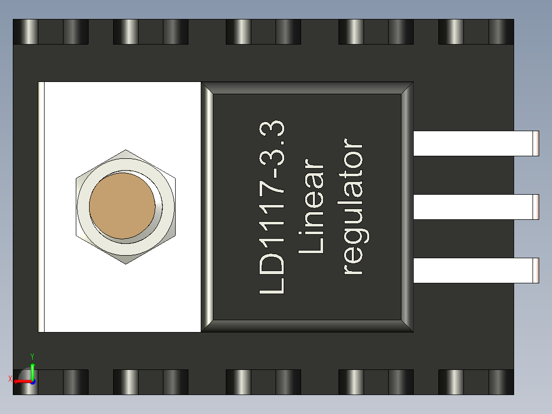LD1117-3v3线性稳压器后视图