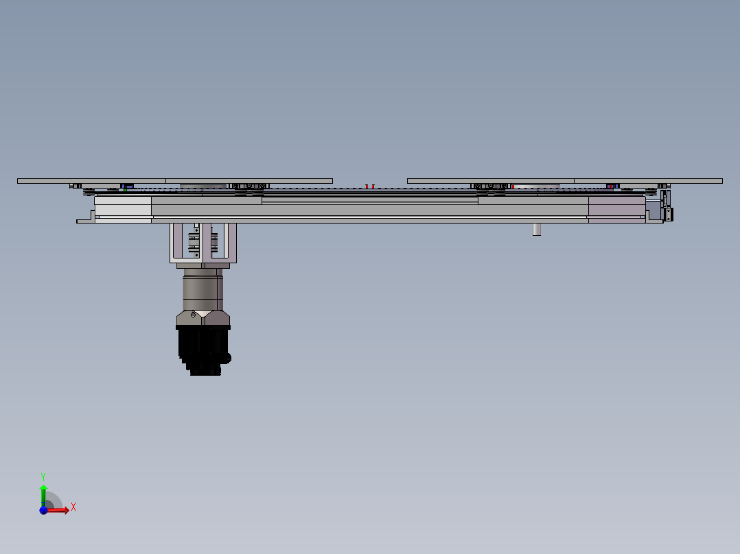 矩形链条v44圆弧612中心距723.9工位数40前视图