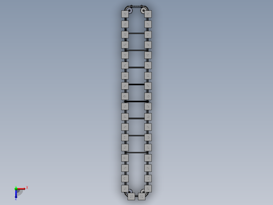 矩形链条v44圆弧612中心距723.9工位数40俯视图