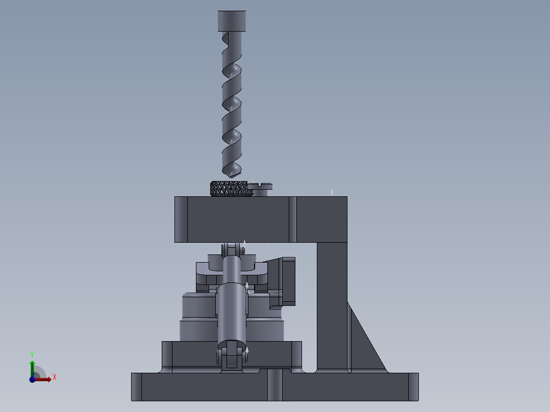 三元转子泵泵体的钻Φ15孔夹具设计及机械加工工艺装备含SW三维及非标6张CAD图前视图