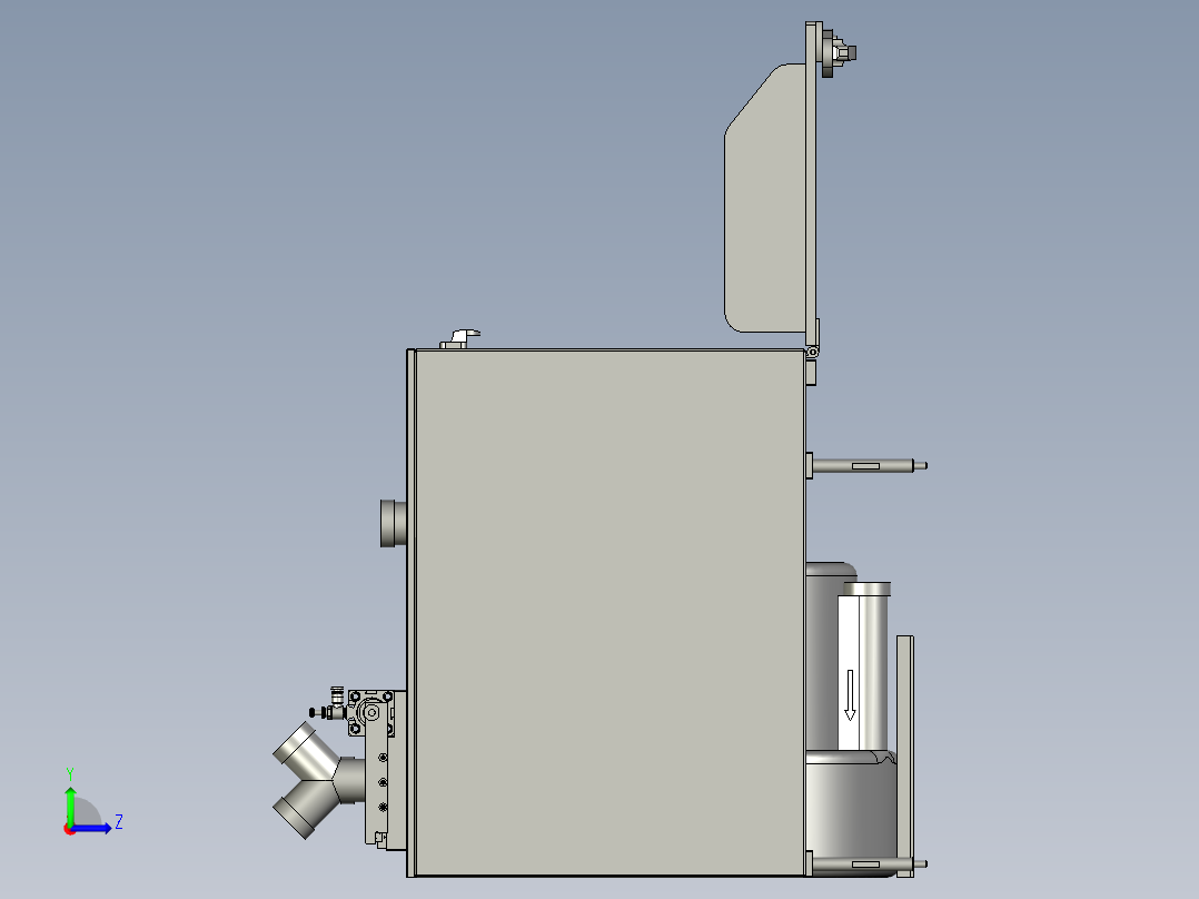 f01ae00021-d40100废料箱左视图