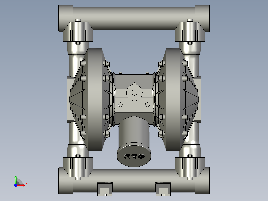 RV40气动隔膜泵金属RVS-BH4H7-T前视图