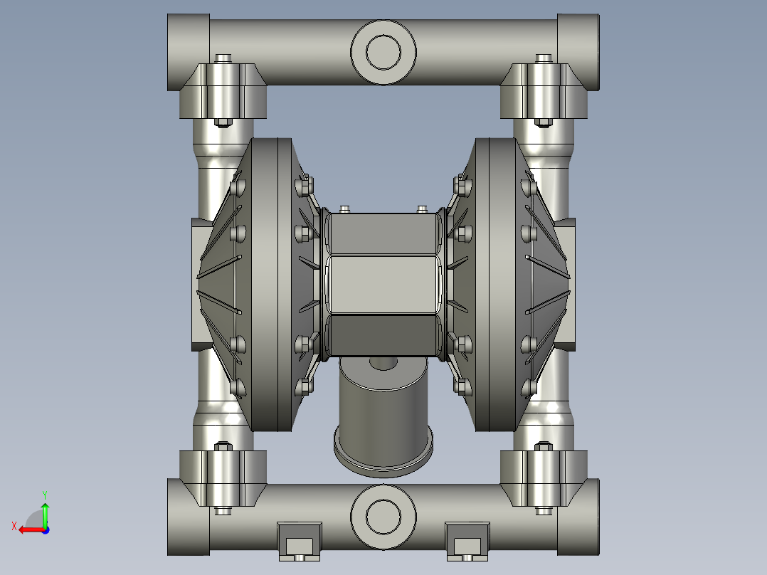 RV40气动隔膜泵金属RVS-BH4H7-T后视图