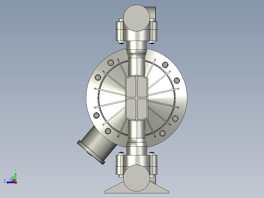 RV40气动隔膜泵金属RVS-BH4H7-T右视图