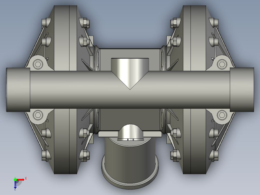 RV40气动隔膜泵金属RVS-BH4H7-T俯视图