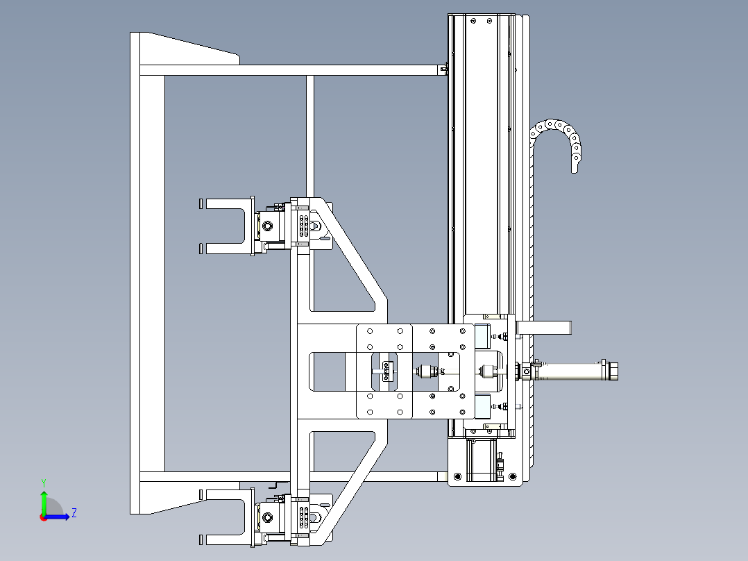 搬运包装盒机构左视图
