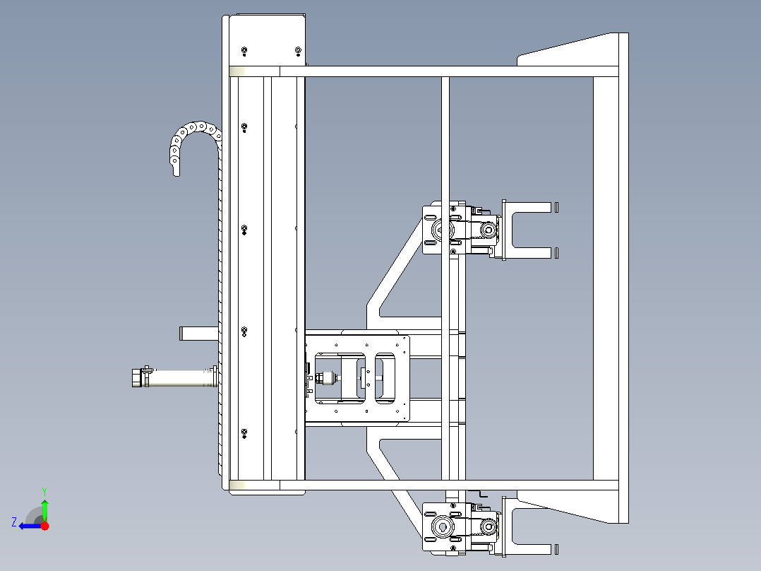 搬运包装盒机构右视图