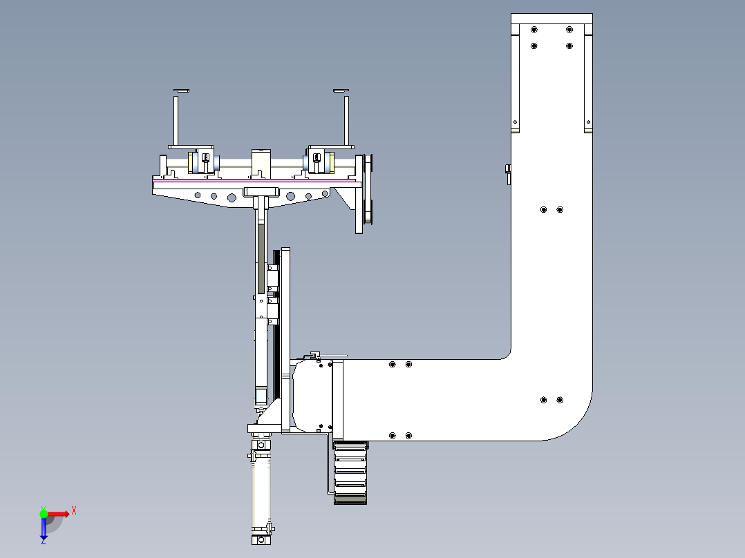 搬运包装盒机构俯视图