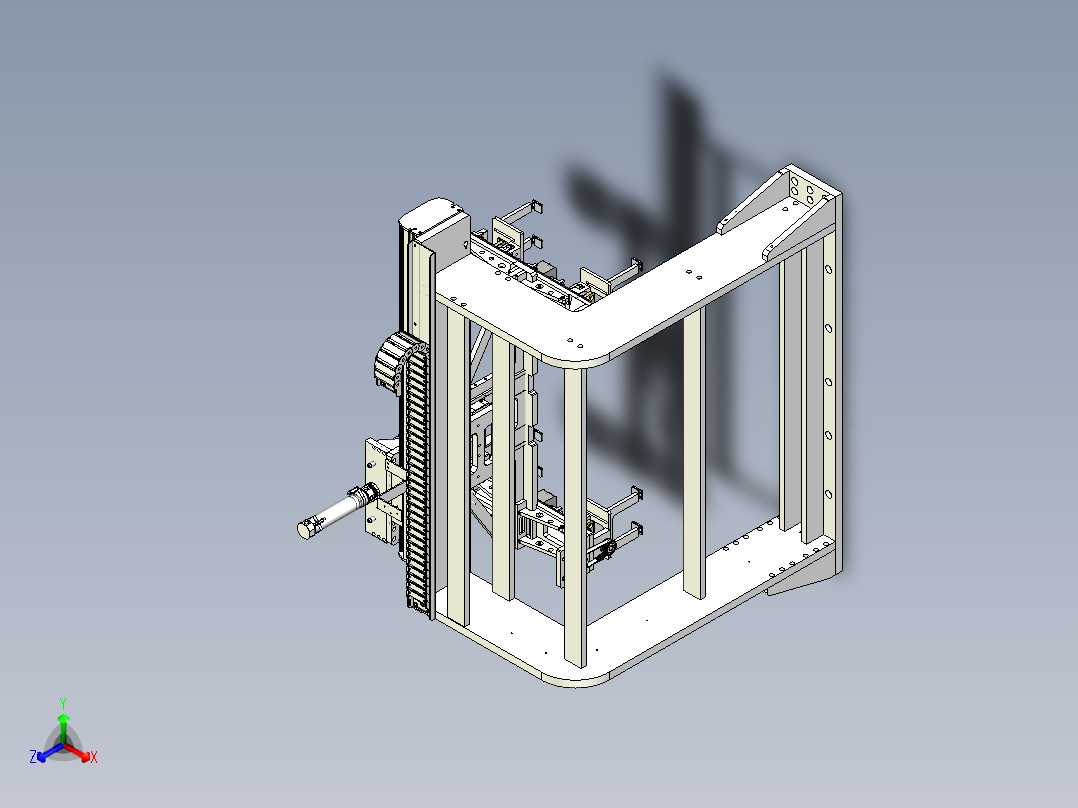 搬运包装盒机构正等轴测图
