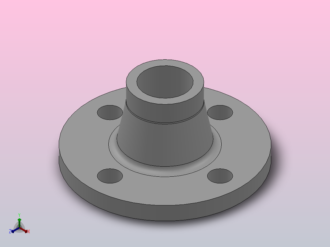 凸面整体钢制管法兰_法兰 DN40-PN10 M 1主视图