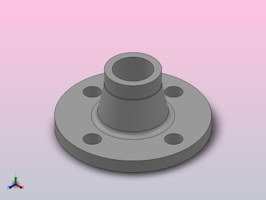 凸面整体钢制管法兰_法兰 DN40-PN10 M 1正等轴测缩略图