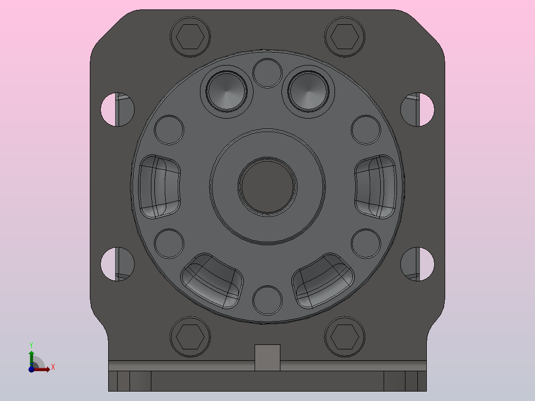 CRB1系列大型叶片式摆动气缸[CRB1LJ50-90S]前视图