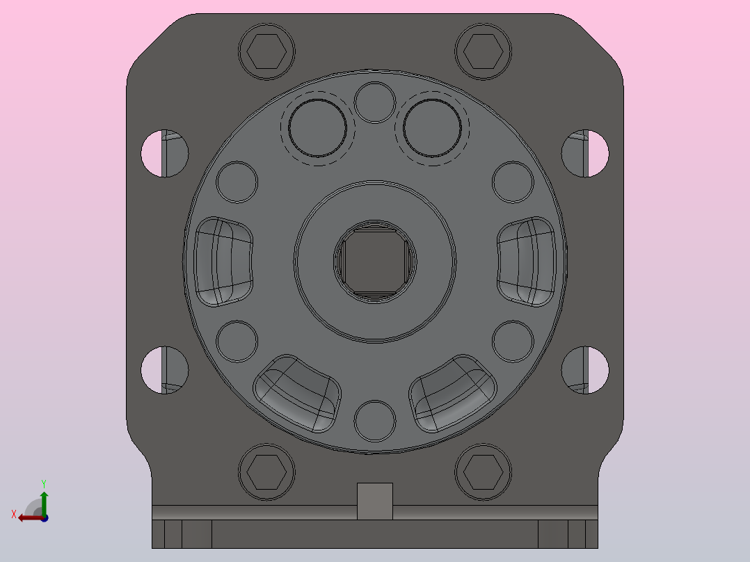 CRB1系列大型叶片式摆动气缸[CRB1LJ50-90S]后视图