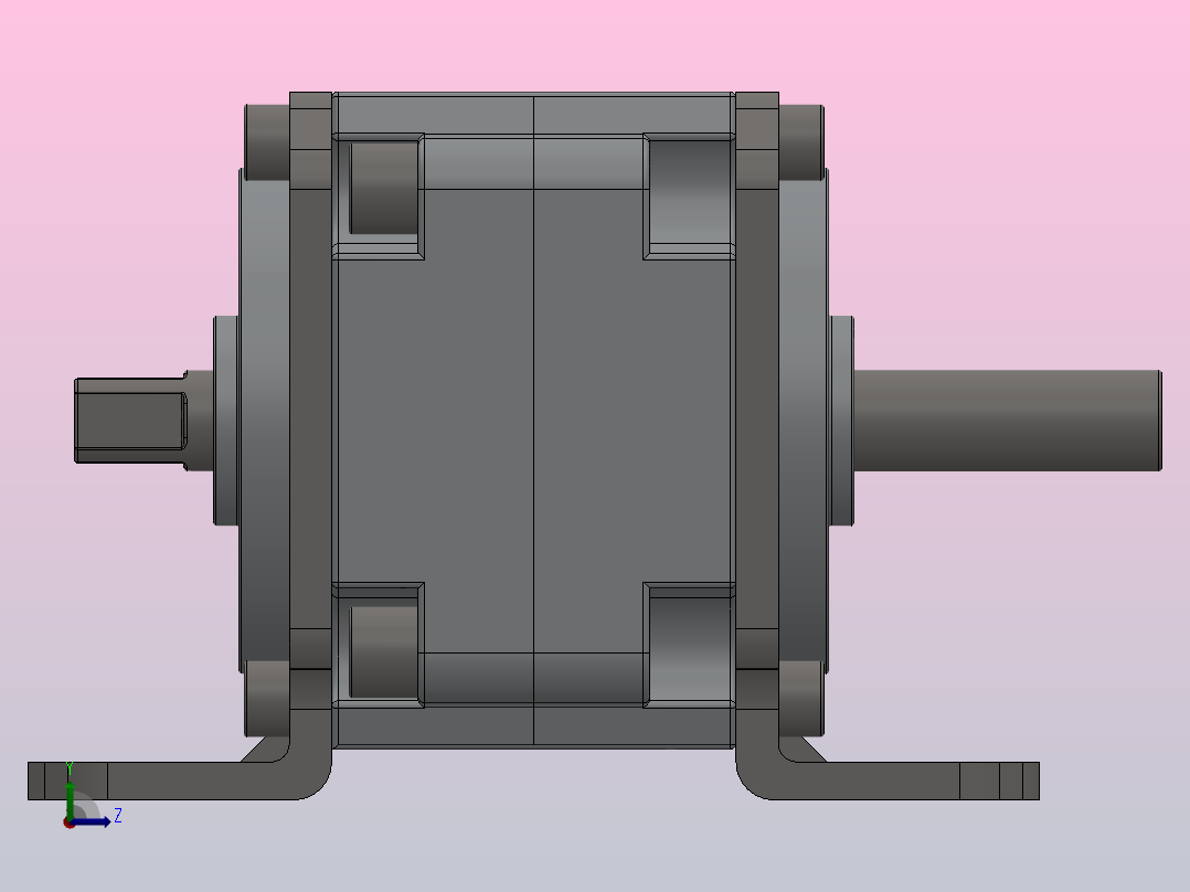 CRB1系列大型叶片式摆动气缸[CRB1LJ50-90S]左视图