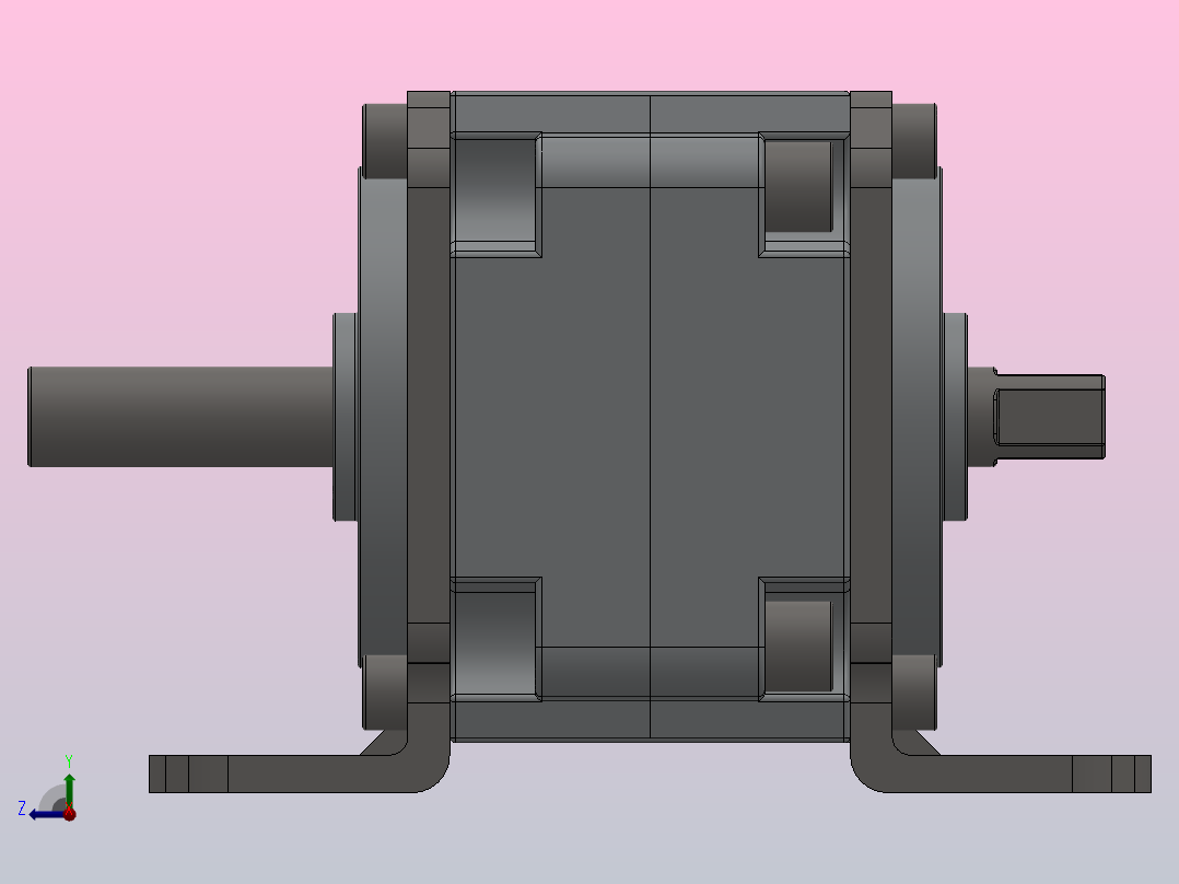 CRB1系列大型叶片式摆动气缸[CRB1LJ50-90S]右视图