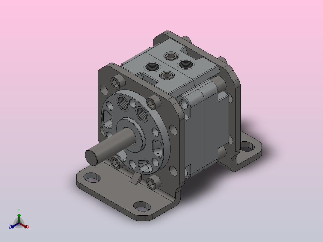 CRB1系列大型叶片式摆动气缸[CRB1LJ50-90S]正等轴测图
