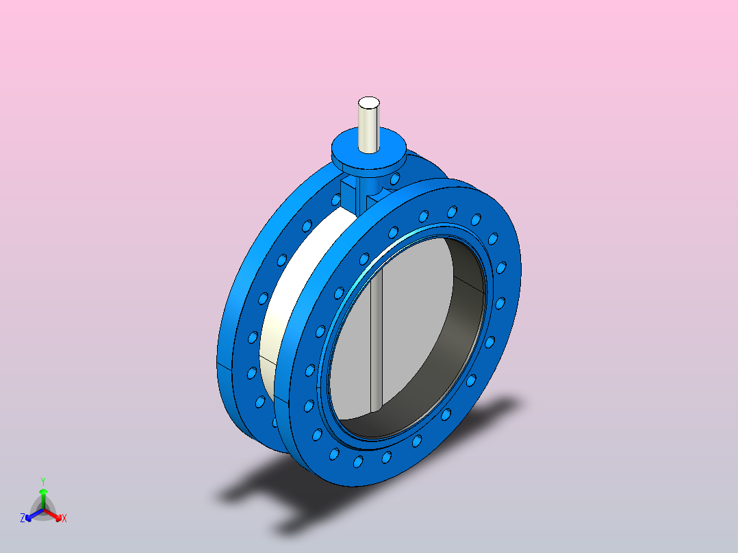 橡胶密封法兰连接蝶阀[BG310A-DN450(PN10)]主视图