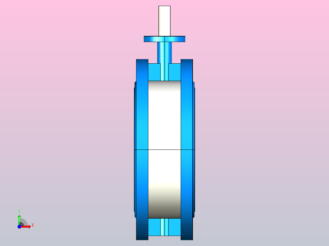 橡胶密封法兰连接蝶阀[BG310A-DN450(PN10)]前视图