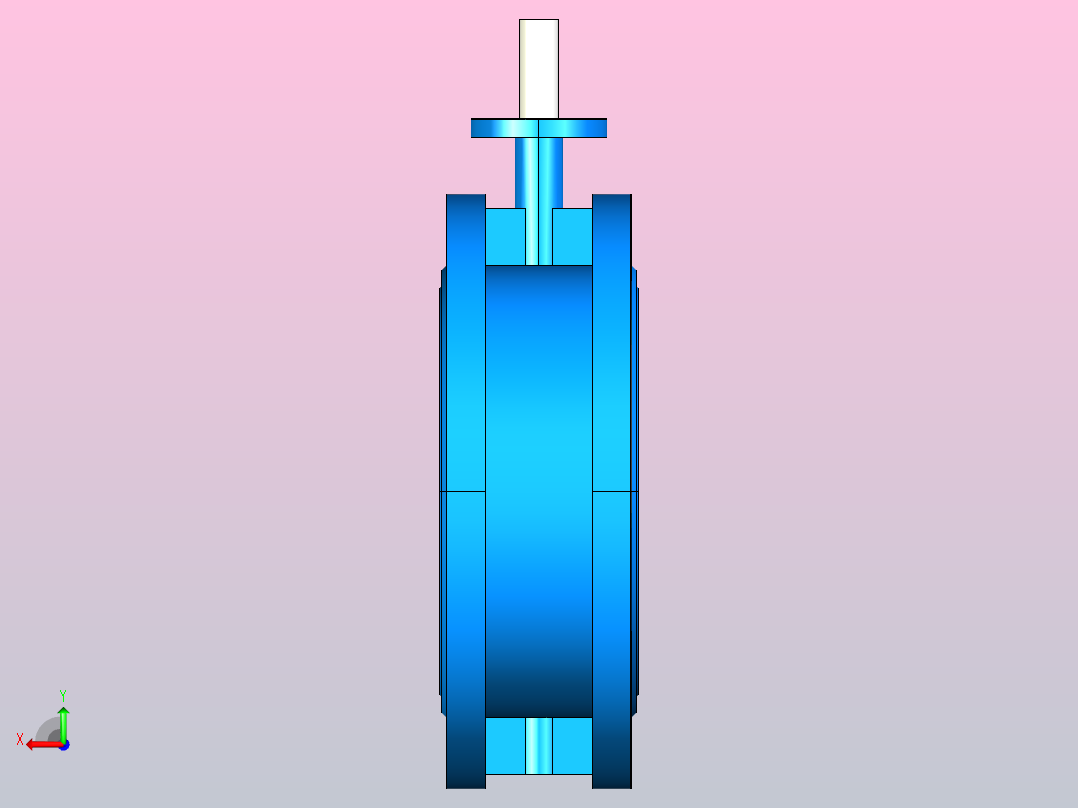 橡胶密封法兰连接蝶阀[BG310A-DN450(PN10)]后视图
