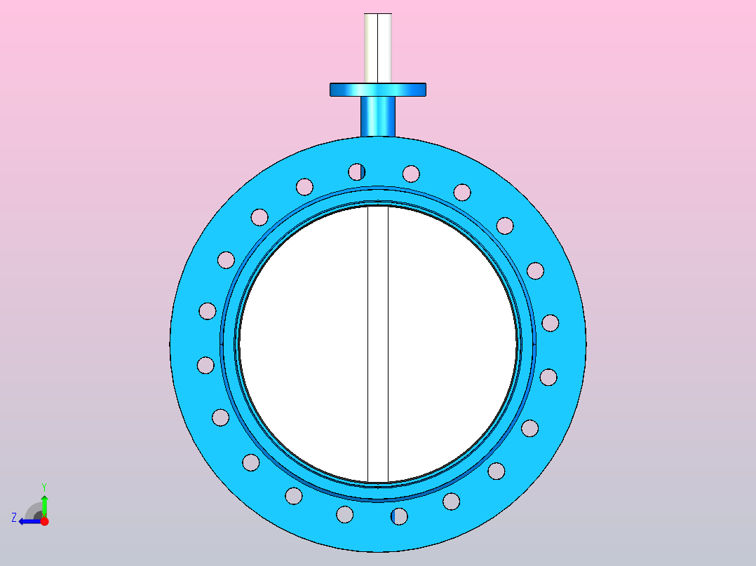 橡胶密封法兰连接蝶阀[BG310A-DN450(PN10)]右视图
