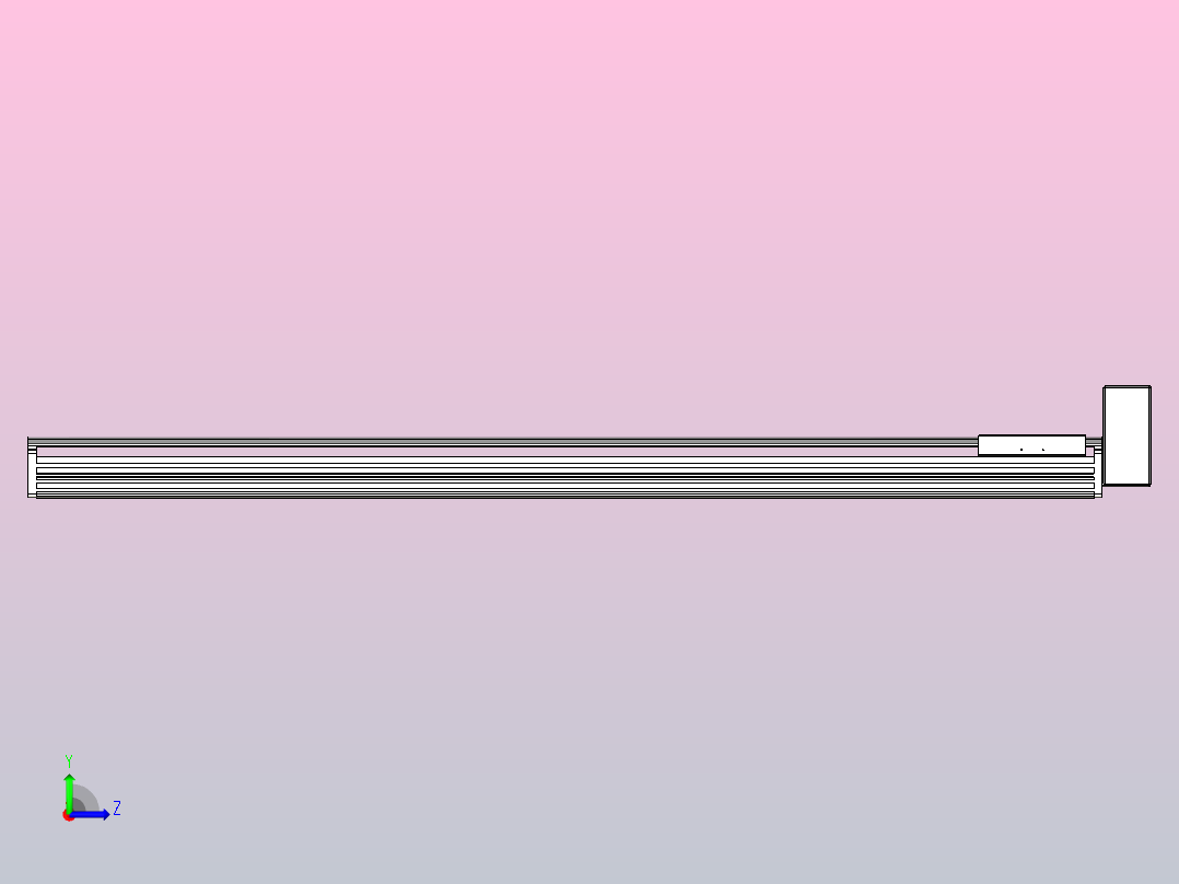 皮带直线轴半封闭可选导轨TPA-HNB-202D-140-L1650-LU-Y-P75-N3左视图