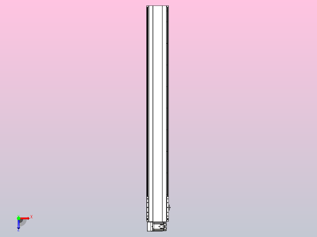 皮带直线轴半封闭可选导轨TPA-HNB-202D-140-L1650-LU-Y-P75-N3俯视图