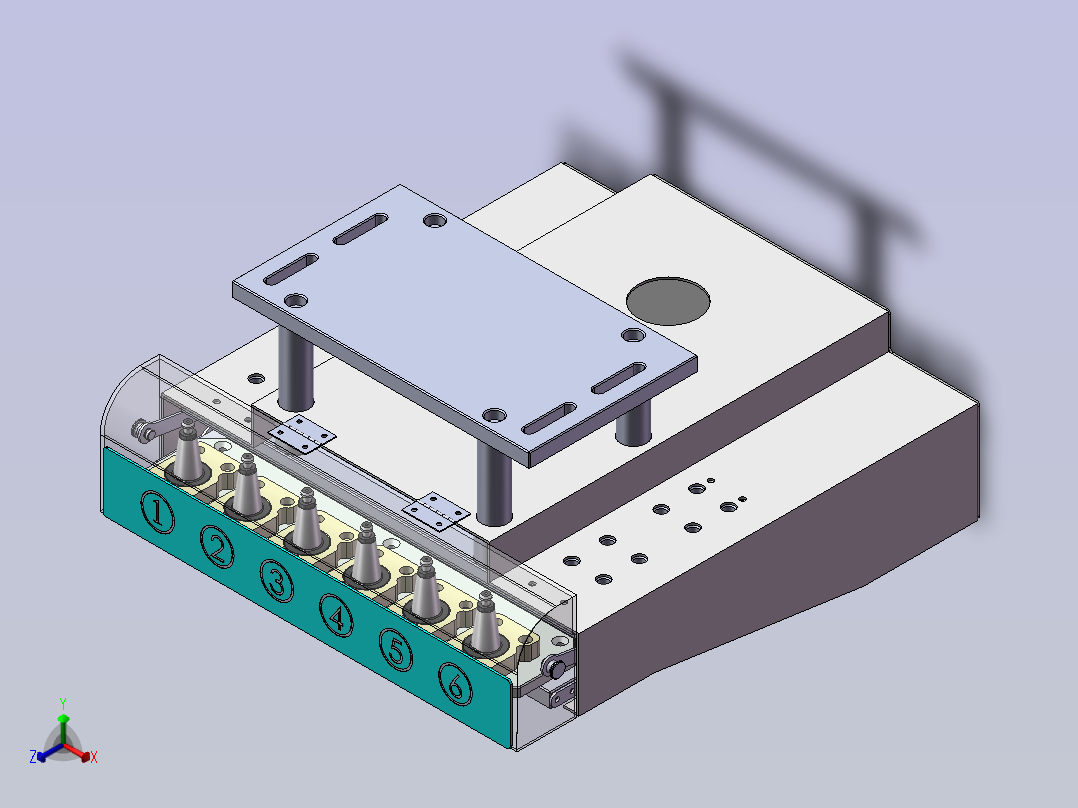 A4 ZPDK-1-100直排式刀库正等轴测图