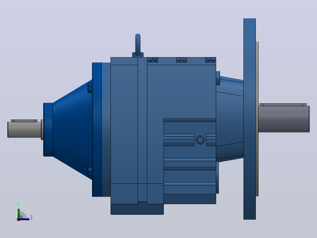 RFS77法兰轴伸式斜齿轮减速机RFS77-5.21-M1-Φ300左视图