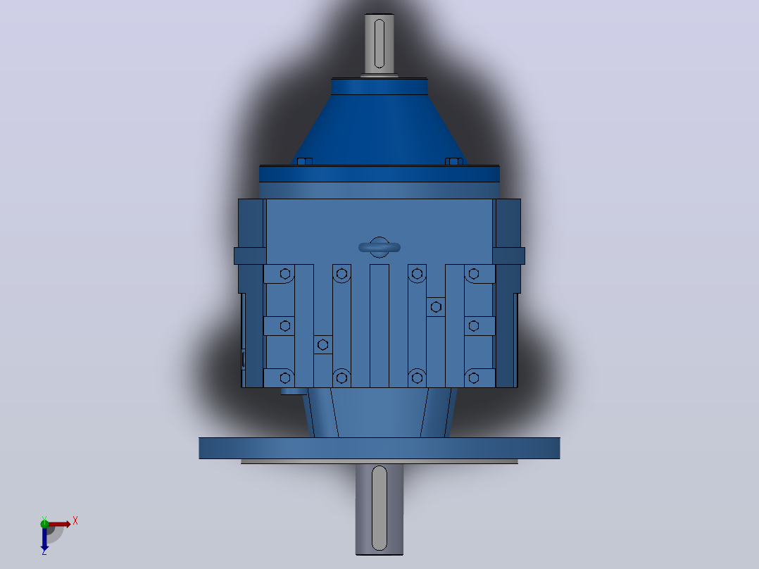 RFS77法兰轴伸式斜齿轮减速机RFS77-5.21-M1-Φ300俯视图