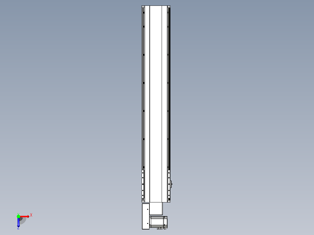 皮带直线轴半封闭可选导轨TPA-HNB-202D-140-L1050-ML-C-P75-N3俯视图