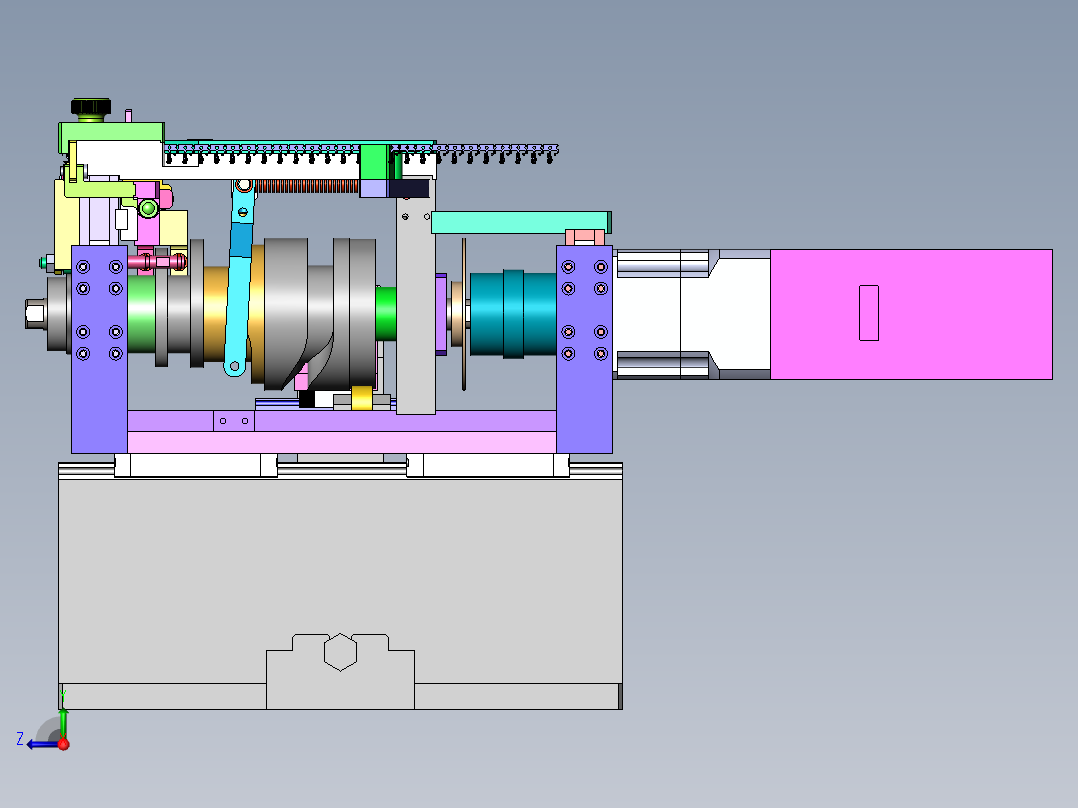 E270 RF天线凸轮打端子机构部分右视图