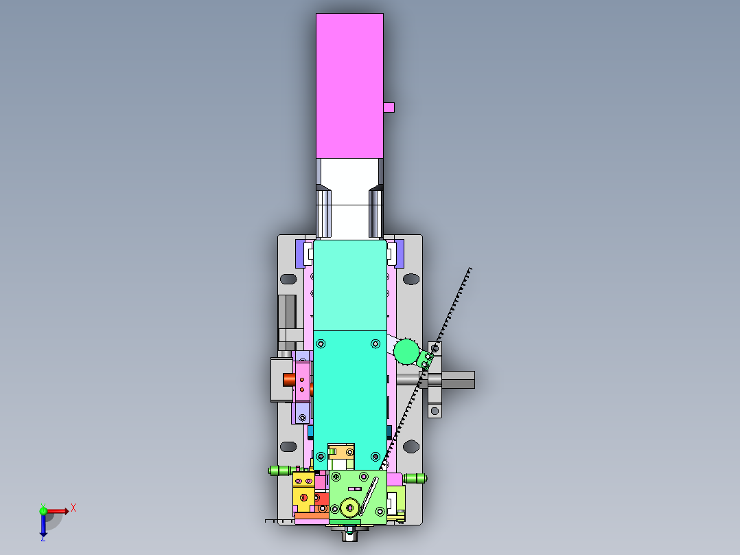 E270 RF天线凸轮打端子机构部分俯视图