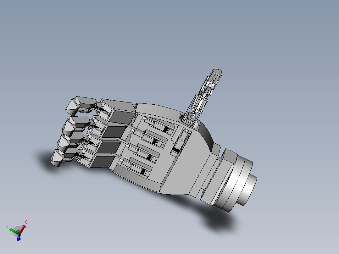 仿生机器人手掌3d图纸仿真模拟机器人仿生右手关节手掌sw三维模型