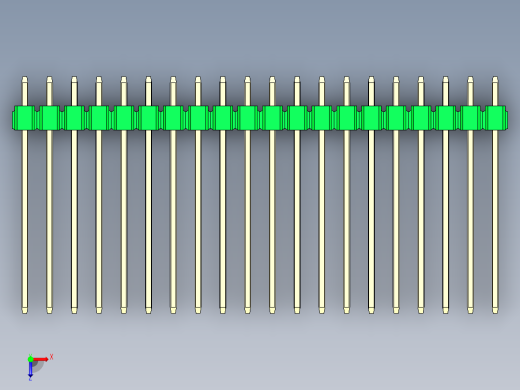 彩色公头100mil（2.54mm）系列-DS1021_green_1x20p_100mil_Type19_rev1.0俯视缩略图