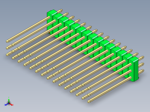 彩色公头100mil（2.54mm）系列-DS1021_green_3x15p_100mil_Type19_rev1.0