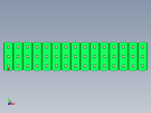 彩色公头100mil（2.54mm）系列-DS1021_green_3x15p_100mil_Type19_rev1.0前视缩略图