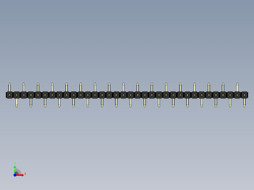 彩色公排针 100mil 2.54mm 系列-DS1022_black_34p_100mil_Type_SMT_R1_rev1.0前视缩略图
