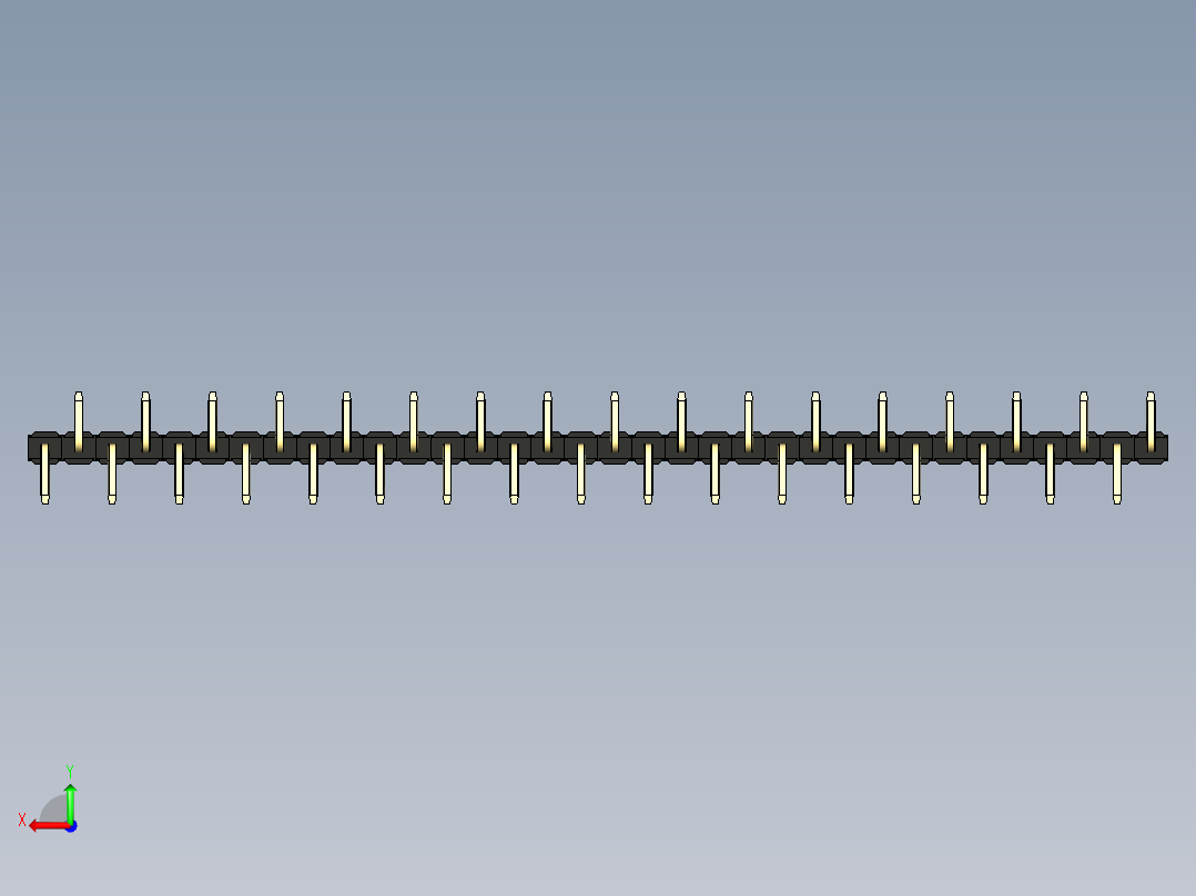 彩色公排针 100mil 2.54mm 系列-DS1022_black_34p_100mil_Type_SMT_R1_rev1.0后视图