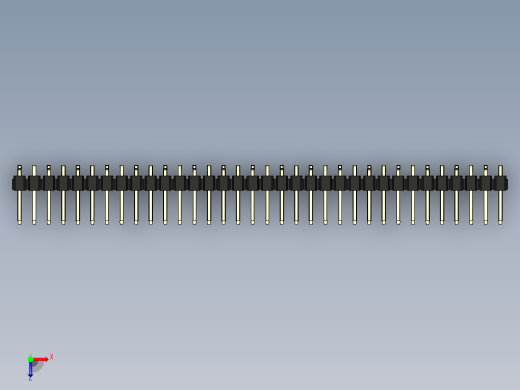 彩色公排针 100mil 2.54mm 系列-DS1022_black_34p_100mil_Type_SMT_R1_rev1.0俯视缩略图