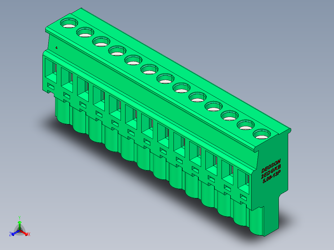DEGSON 2EDG 系列 5.08mm 可插拔接线端子组-2EDGKB-5.08-13P-14-00AH主视图