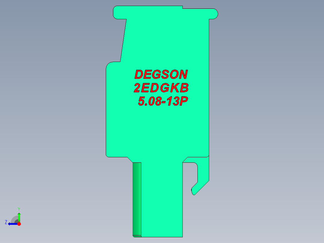 DEGSON 2EDG 系列 5.08mm 可插拔接线端子组-2EDGKB-5.08-13P-14-00AH右视图