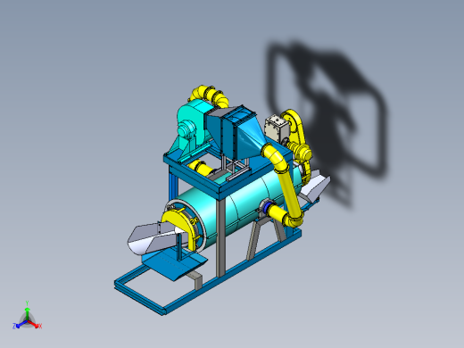 rotary-drying-chamber旋转干燥室3D数模图纸 STP x_t格式